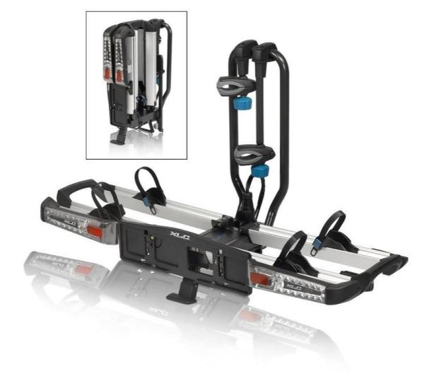 XLC Hecktr&auml;ger Azura Xtra LED f Kupplung faltbar, f&uuml;r 2 E-Bikes, abklappbar