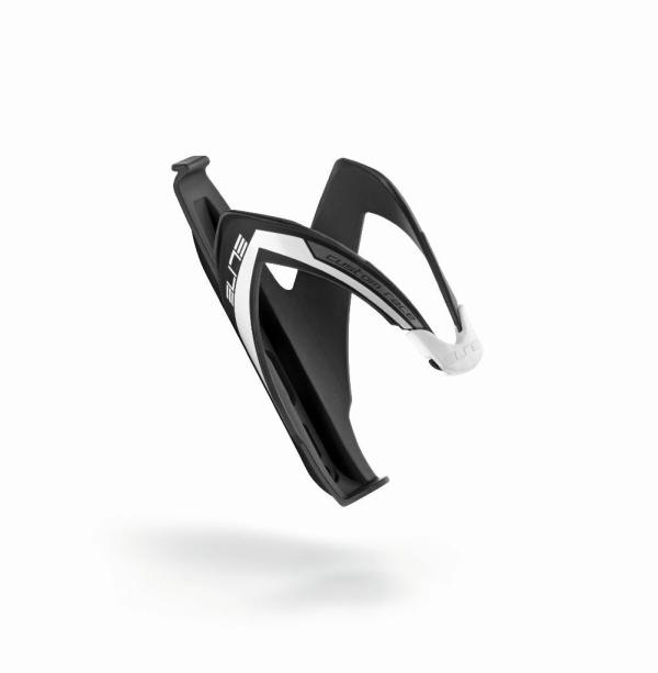 Elite Flaschenhalter CUSTOM RACE matt schwarz mit wei&szlig;er Grafik