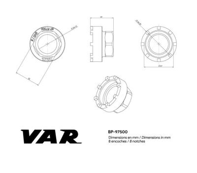 VAR Innenlagerwerkzeug BP-97500 BOSCH Active Line, Brose 43 mm Produktbild 1