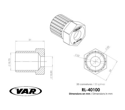 VAR Freilaufk&ouml;rperabzieher RL-40100-C Regina, splined Zeus & Atom Produktbild 1