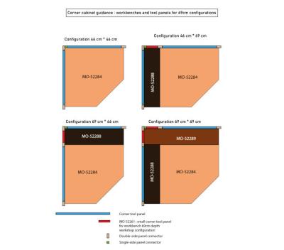 VAR Holz-Arbeitsplattenverl&auml;ngerung T69 Ecke MO-52288 865 x 230 x 40 mm Produktbild 1