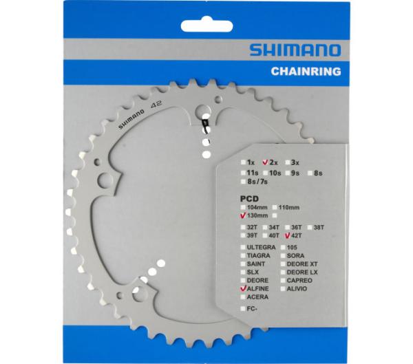 SHIMANO Kettenblatt ALFINE FC-S501 42 Z&auml;hne Silber