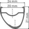 DT Swiss FELGE DT RR 421 ASYM 28 ZOLL DISC 24L - 24 Loch